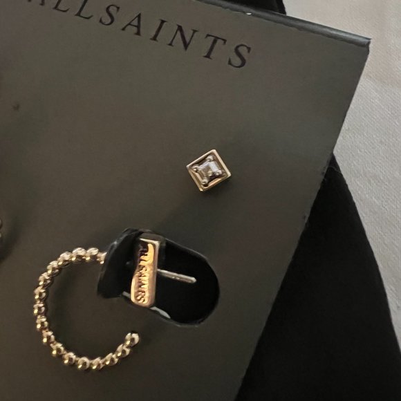 ALLSAINTS Square Stud & Huggie Earrings Set - Picture 4 of 8